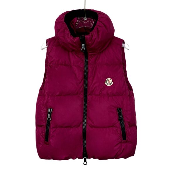 H11225 Moncler masked Pety series rose red logo patch zipper down jacket vest ja
